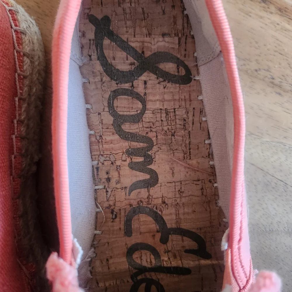 Sam Edelman Pink Canvas Espadrille Slip-Ons